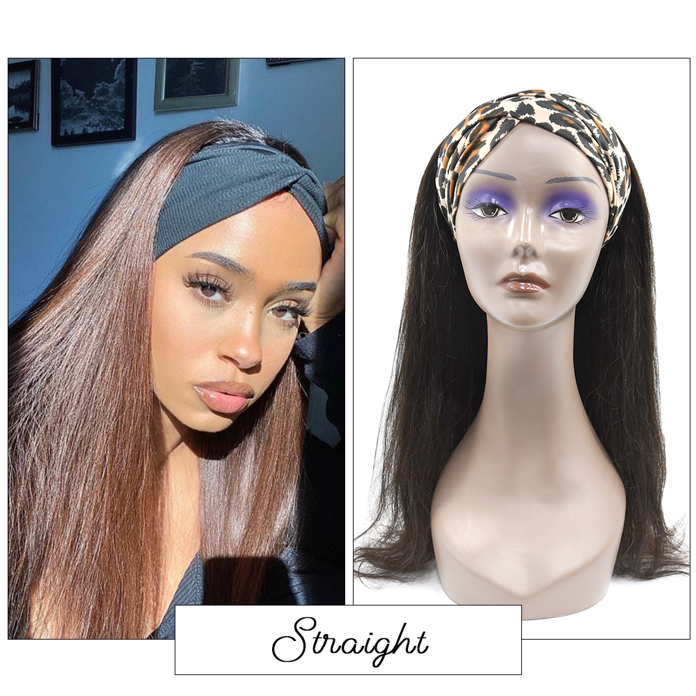 #1b Brazilian Raw Human Hair Head Band Wig Straight