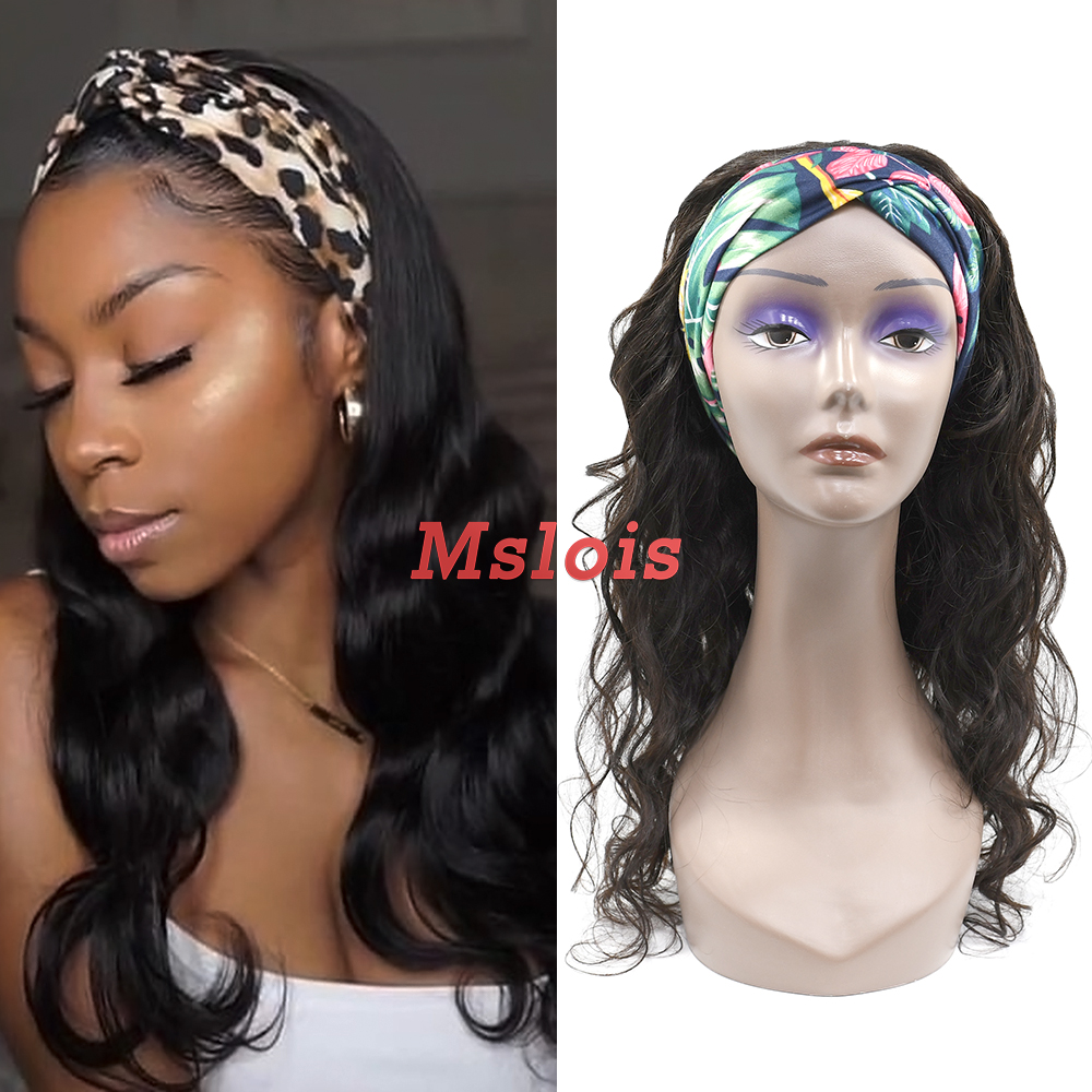 #1b Brazilian Virgin Human Hair Head Band Wig Ocean Wave