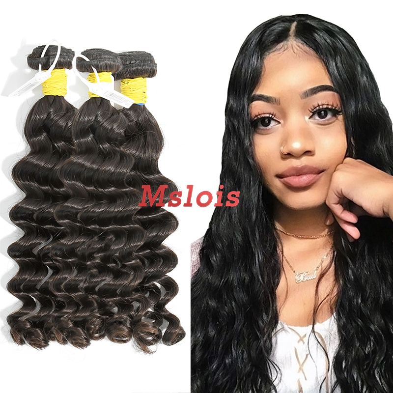 #1b Brazilian Raw Human Hair Weft deep wave