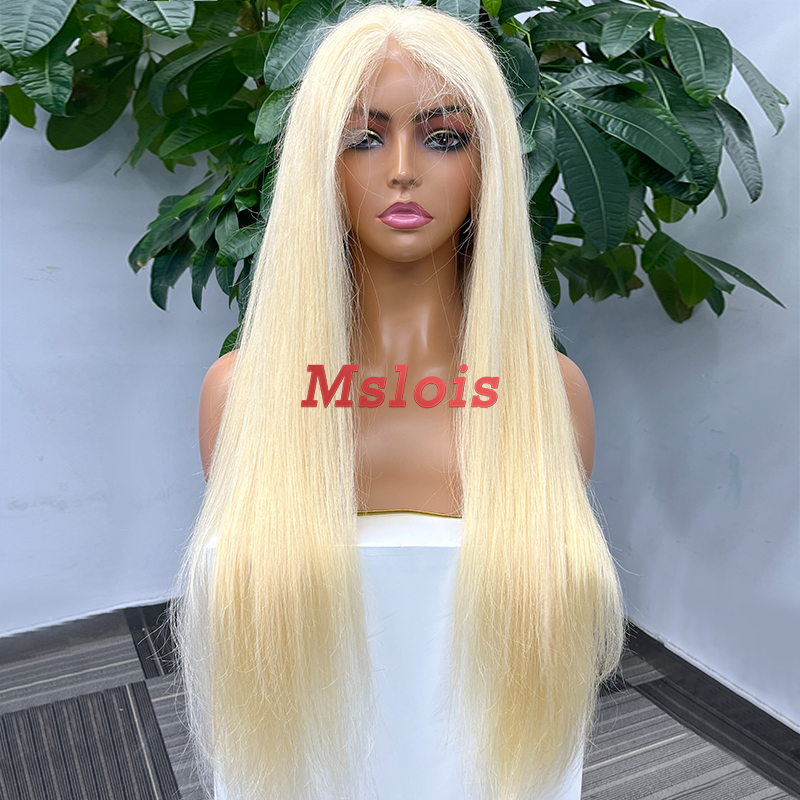 #613 Blonde European Raw Human Hair HD 13×6 frontal wig Straight