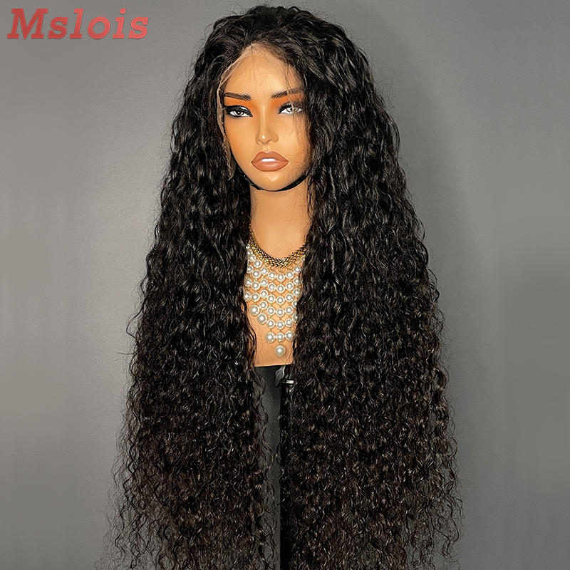 Natural #1b Brazilian Virgin Human Hair 13x4 frontal wig indian curly