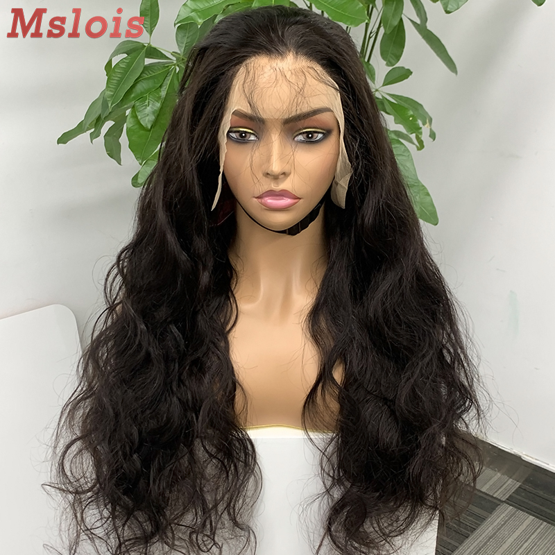 Natural #1b Brazilian Virgin Human Hair 13x4 frontal wig body wave