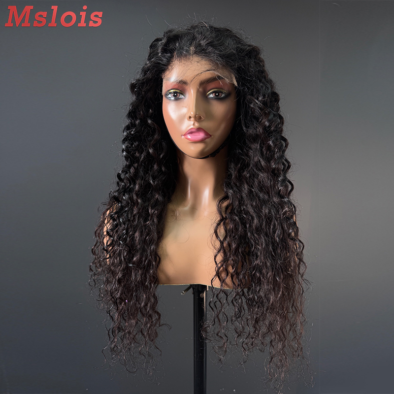 Natural #1b Brazilian Virgin Human Hair 4x4 closure wig indian wavy